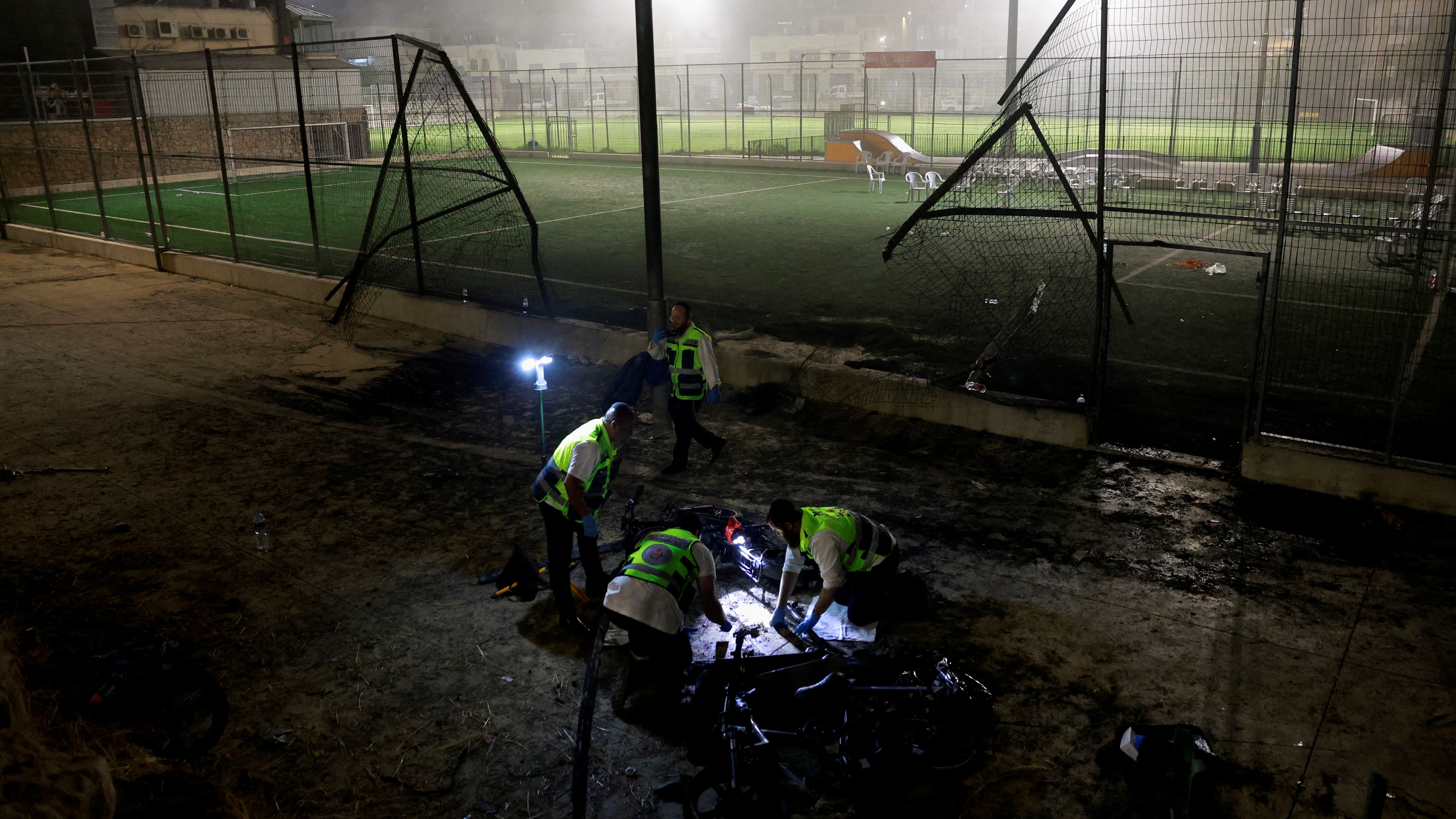 O campo de fútbol situado na cidade drusa de Majdal Shams. REUTERS/Ammar Awad