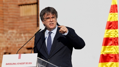 Carles Puigdemont, en Barcelona antes de fuxir de novo (EFE)