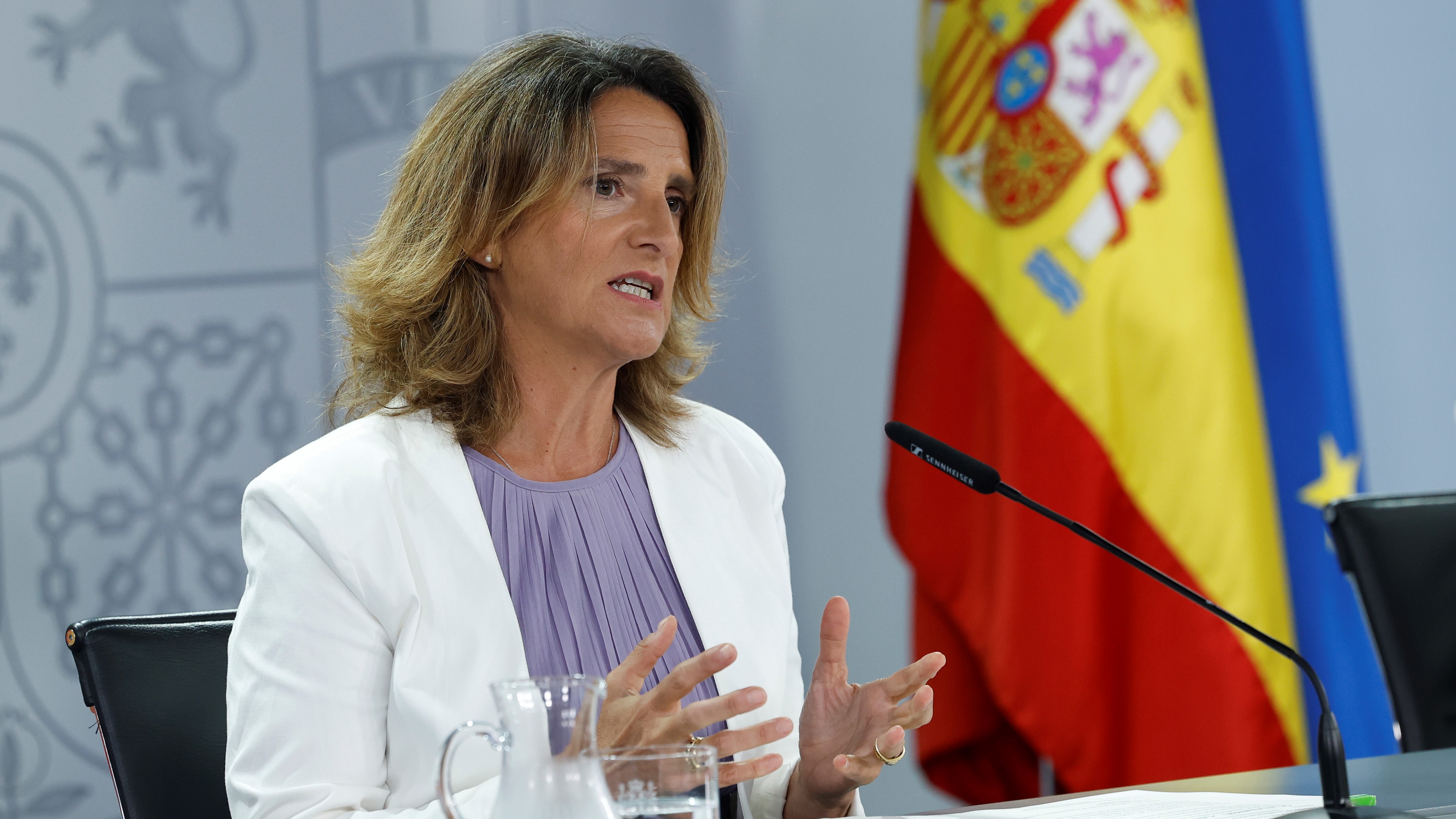 Teresa Ribera este martes na conferencia de prensa posterior ao Consello de Ministros (EFE/Chema Moya)