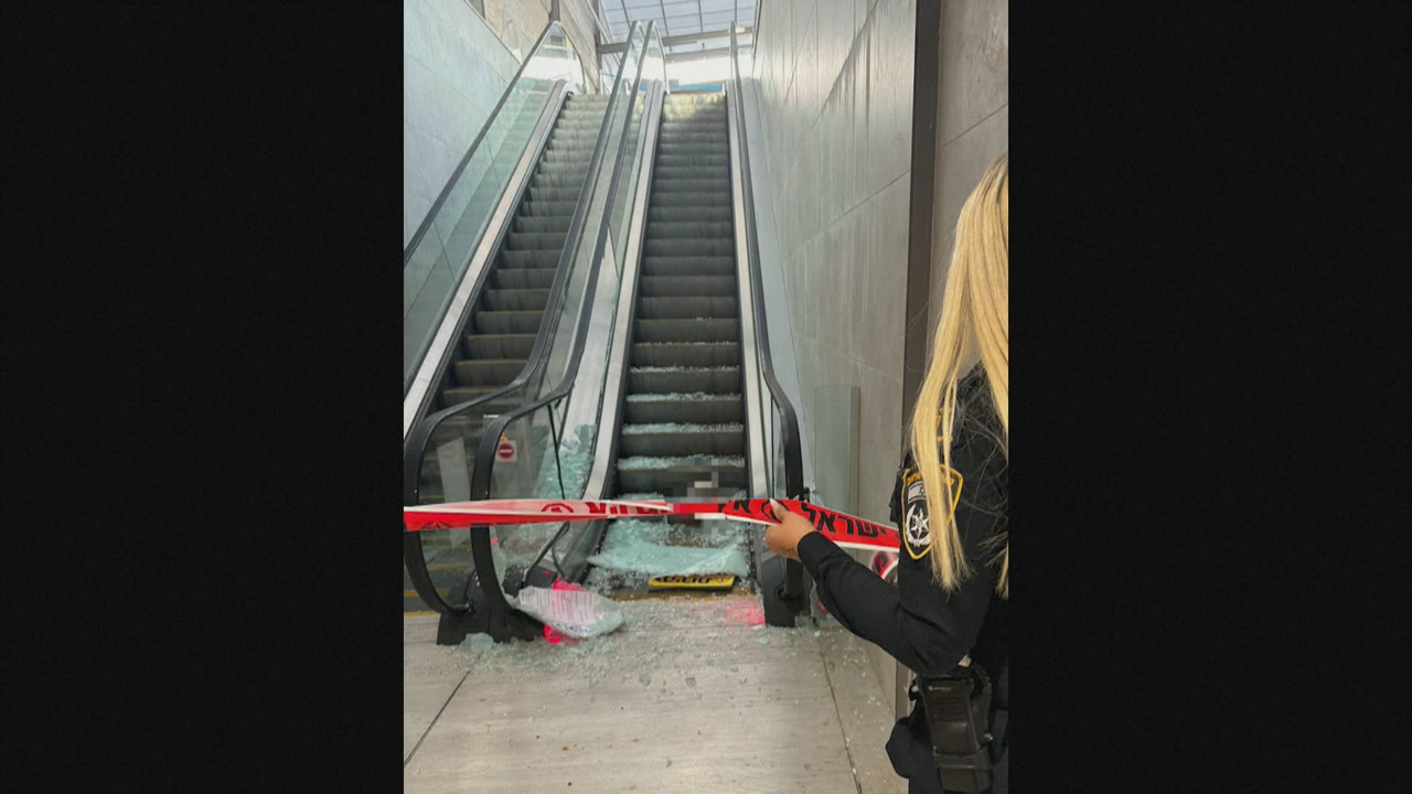 A escalera mecánica da estación de tren supostamente afectada