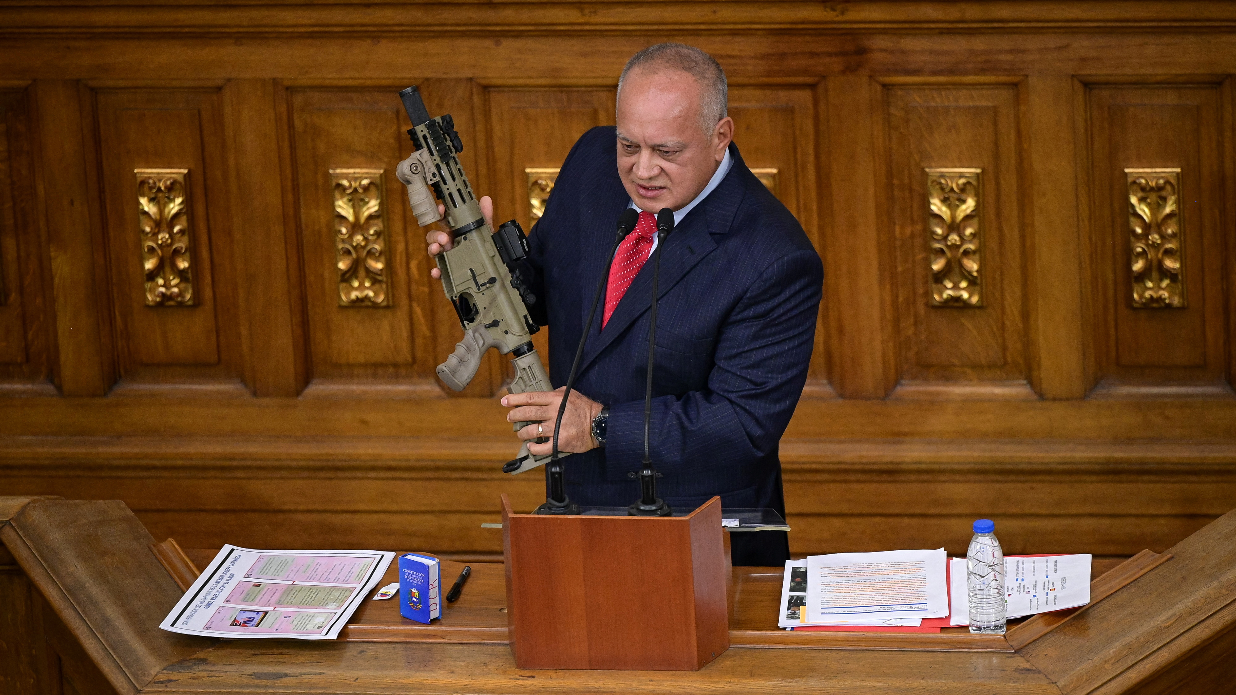 O ministro do Interior Diosdado Cabello, durante a sesión da Asemblea Nacional venezolana (REUTERS / Gaby Oraa)