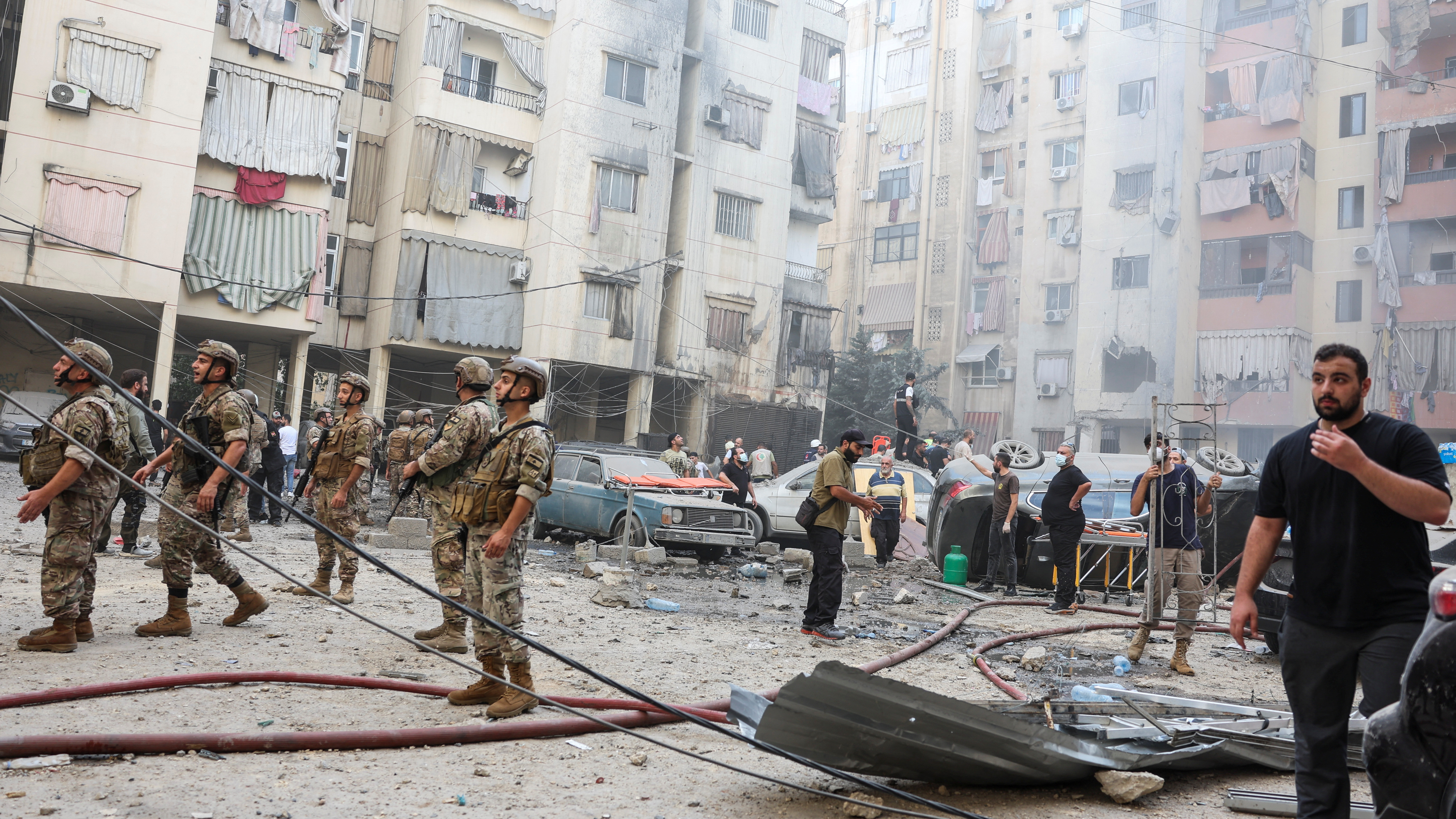 Zona do bombardeo en Beirut. Mohamed Azakir/ REUTERS