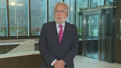 O presidente do Parlamento de Galicia, Miguel Ángel Santalices, na entrevista para o programa 'Bos días' da Televisión de Galicia, este mércores (TVG).